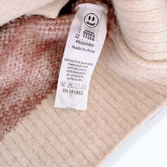 NWT Drew House Sketch Mascot Squiggle Oversized Cardigan in ivory/mauve, Size XS - Picture 11 of 14